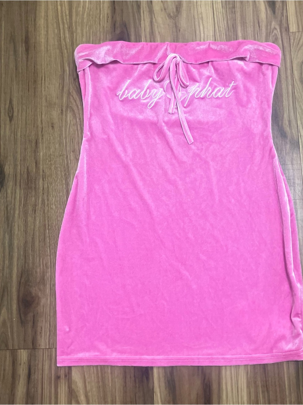 Baby Phat Velour Strapless Tube Dress - Pink